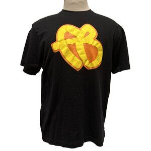 FUBU Black Color Yellow/Orange FB Logo T-Shirt Men's MEDIUM